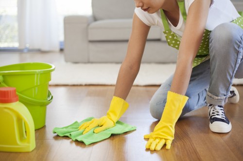 Dust removal from curtains during professional cleaning